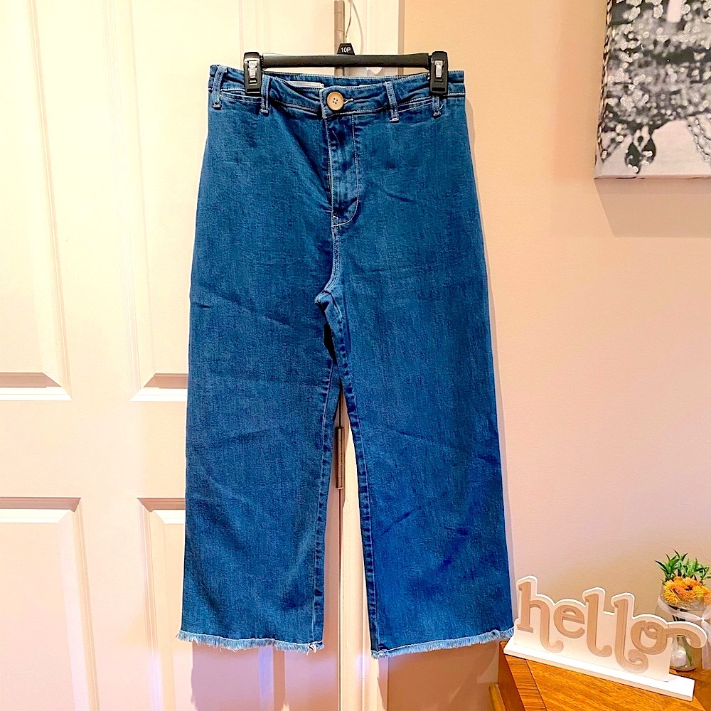 ❤️Anthropologie wide leg frayed hem jeans size 29